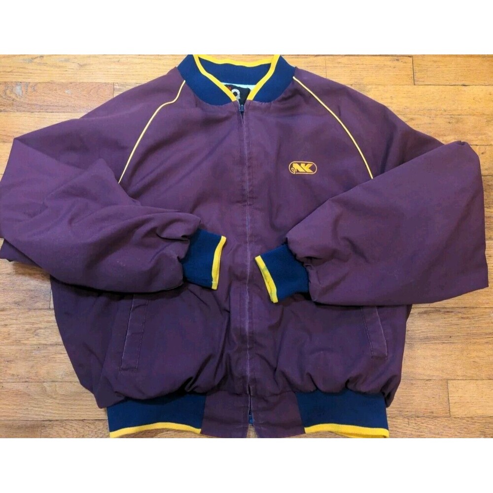 Vintage King Louie Pro Fit Jacket Made In USA Maroon/Gold XL 80's 90's Bomber